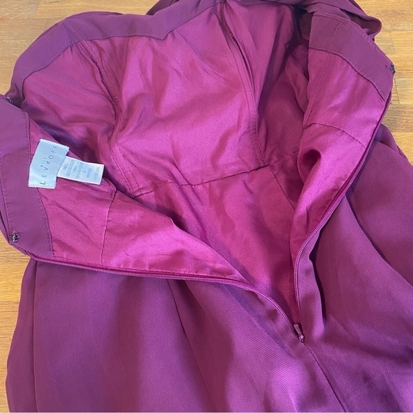 Bill Levkoff Purple Maxi Chiffon One Shoulder Dress Size 6 - Picture 7 of 12